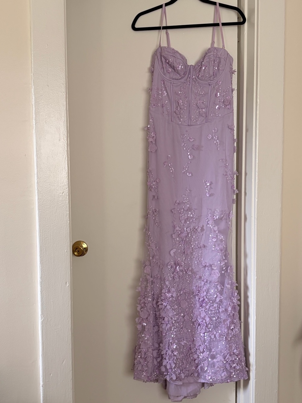 Women's Embellished Lilac Corset Dress - Picture 3 of 6
